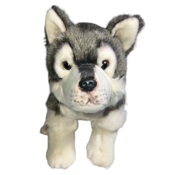 Demdaco Other - DEMDACO NAT & JULES TIMBER WOLF PLUSH REALISTIC STUFFED ANIMAL GRAY CREAM WHITE
